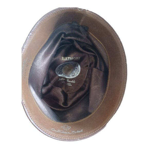 Biltmore Silver Buckle Felt Western Cowboy Hat Size 7 Canadian Soleil - Picture 3 of 5